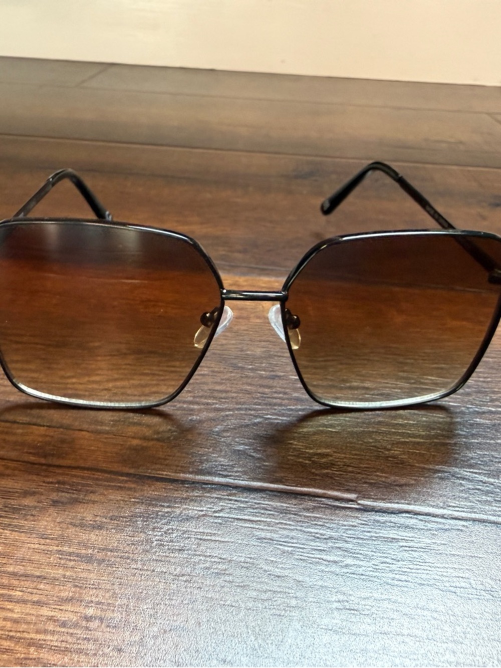 ASOS Geometric Metal Frame Sunglasses with Brown Gradient Lenses